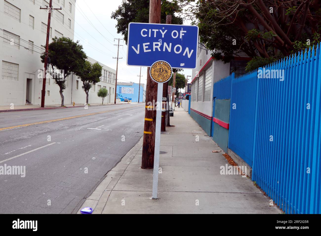 VERNON (Los Angeles County), California City of VERNON sign Stock