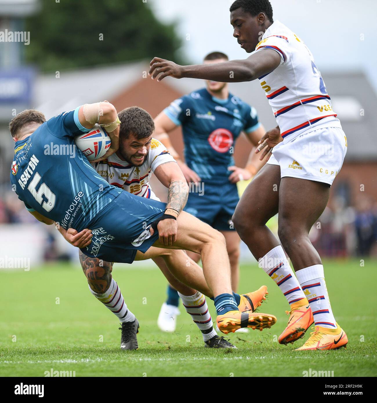 Wakefield Wolves Wakefield, England - 30th July 2023 Wakefield Trinity's Liam Hood ...