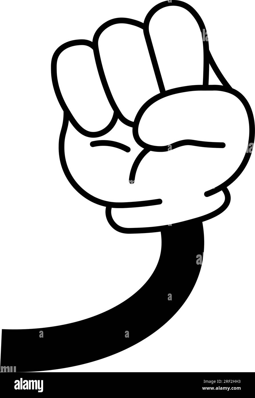 Hand gesture showing clenched fist symbol vector Stock Vector Image