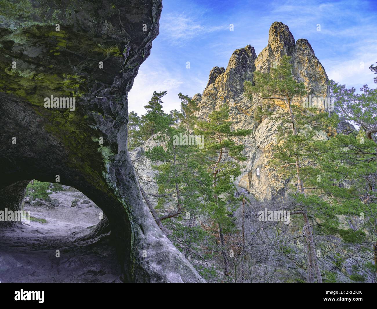 cave Teufelsloch and Hamburger Wappen rock formation in the