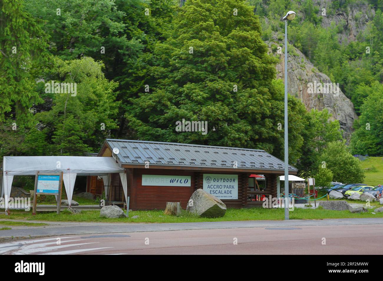 France, Chamonix, Haute-Savoie – outdoor leisure area with refreshment ...