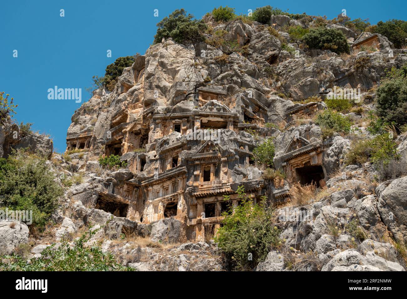 The Ruins Of The Amphitheater And Ancient Rock Tombs In The Ancient ...