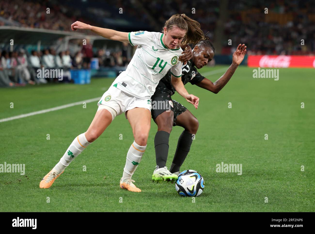Republic of Ireland's Heather Payne (left) and Nigeria's Uchenna Kanu ...