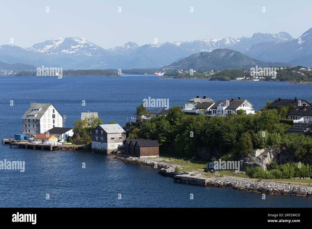 Cruising Away from Alesund, Norway Stock Photo