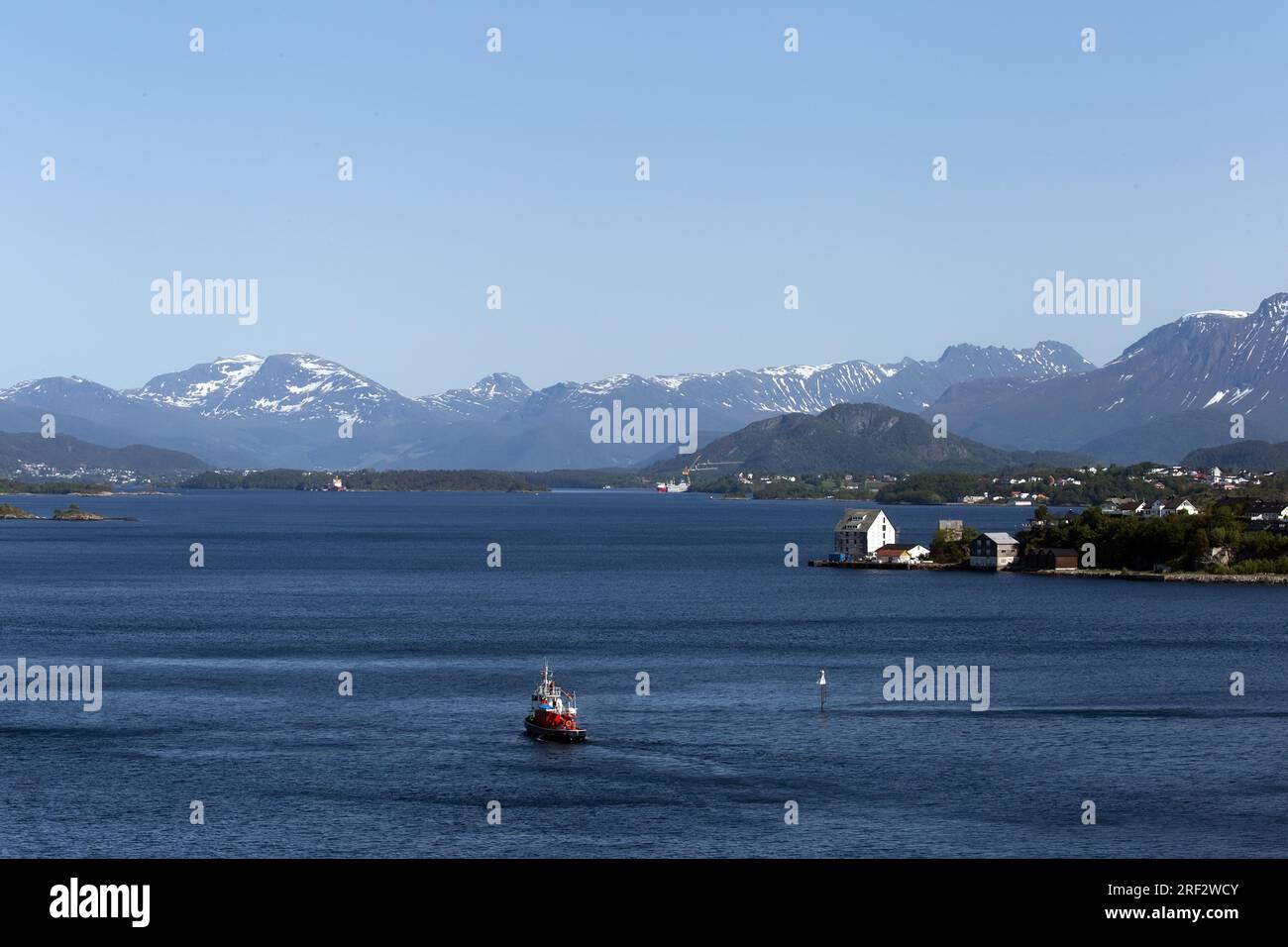 Cruising Away from Alesund, Norway Stock Photo