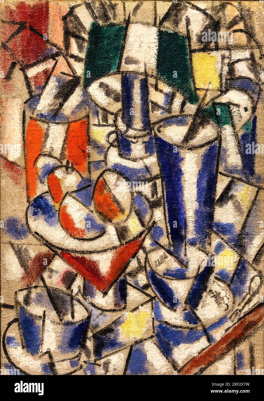 Still life with lamp by the French artist Fernand Leger, oil on canvas 1914 Stock Photo