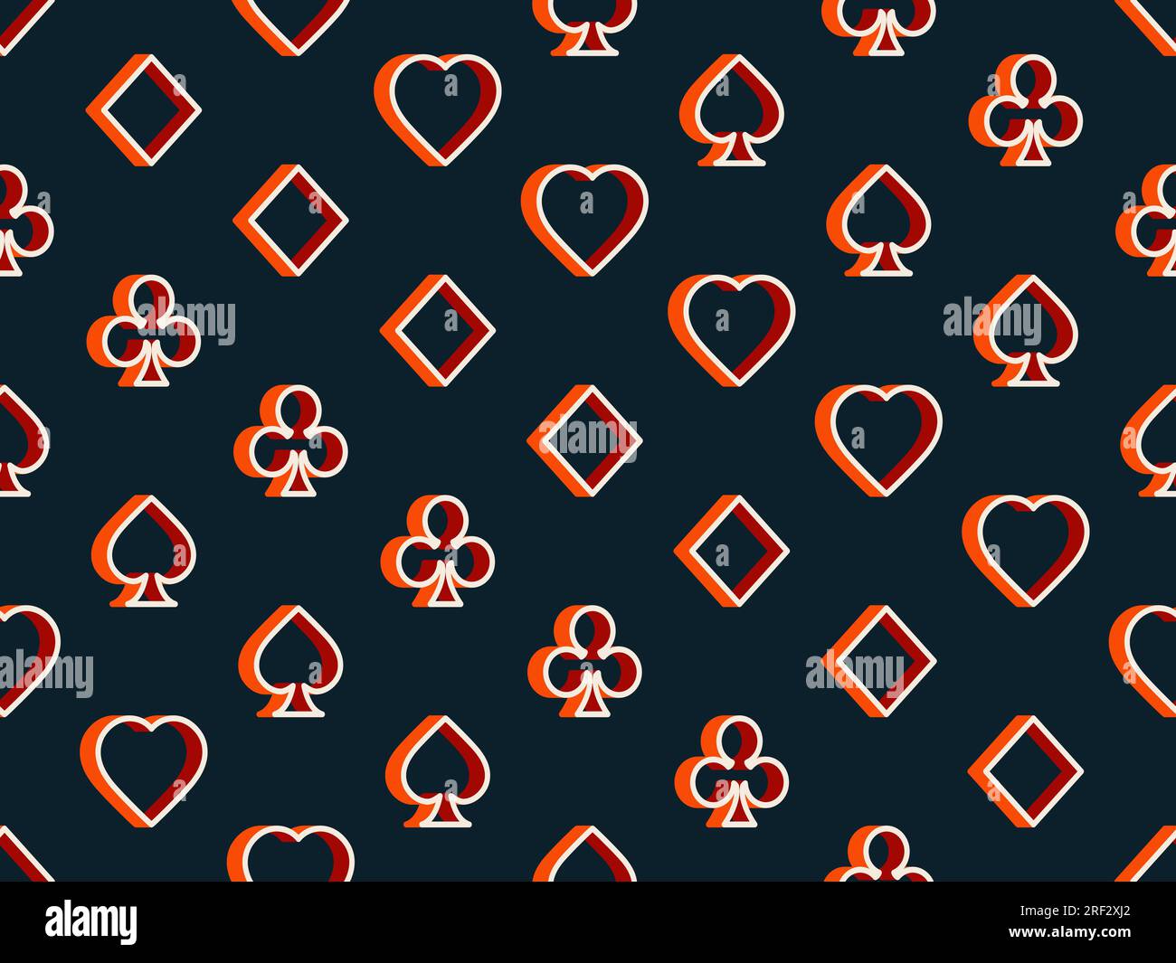 Seamless pattern with card suits: diamonds, hearts, clubs, spades in 3d ...