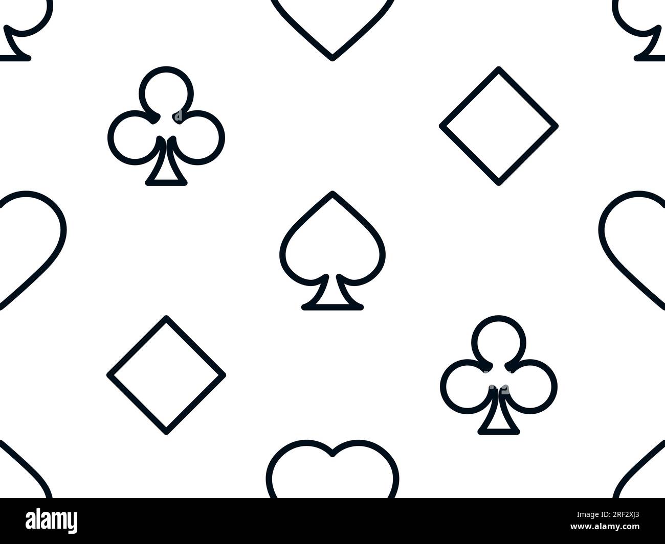 Seamless pattern with card suits diamonds, hearts, clubs, spades