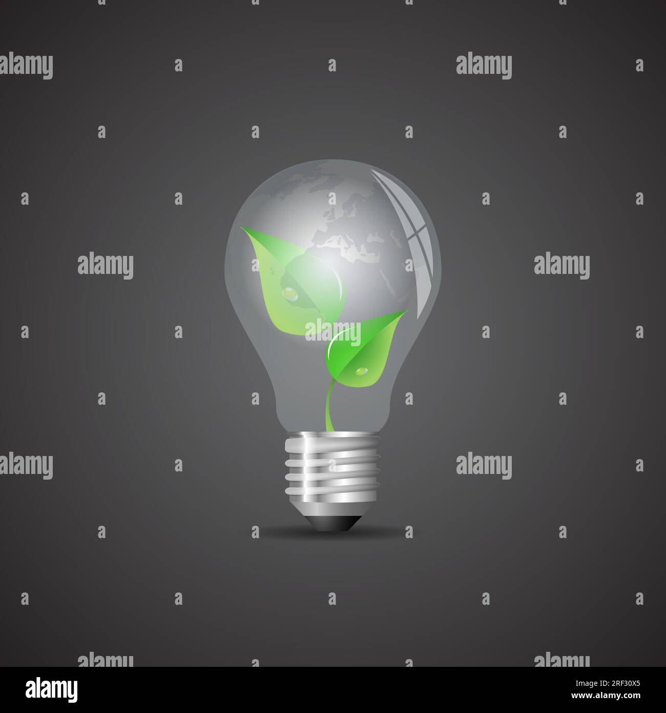 Green Eco Energy Concept Creative Design - Leaves Inside a Light Bulb ...