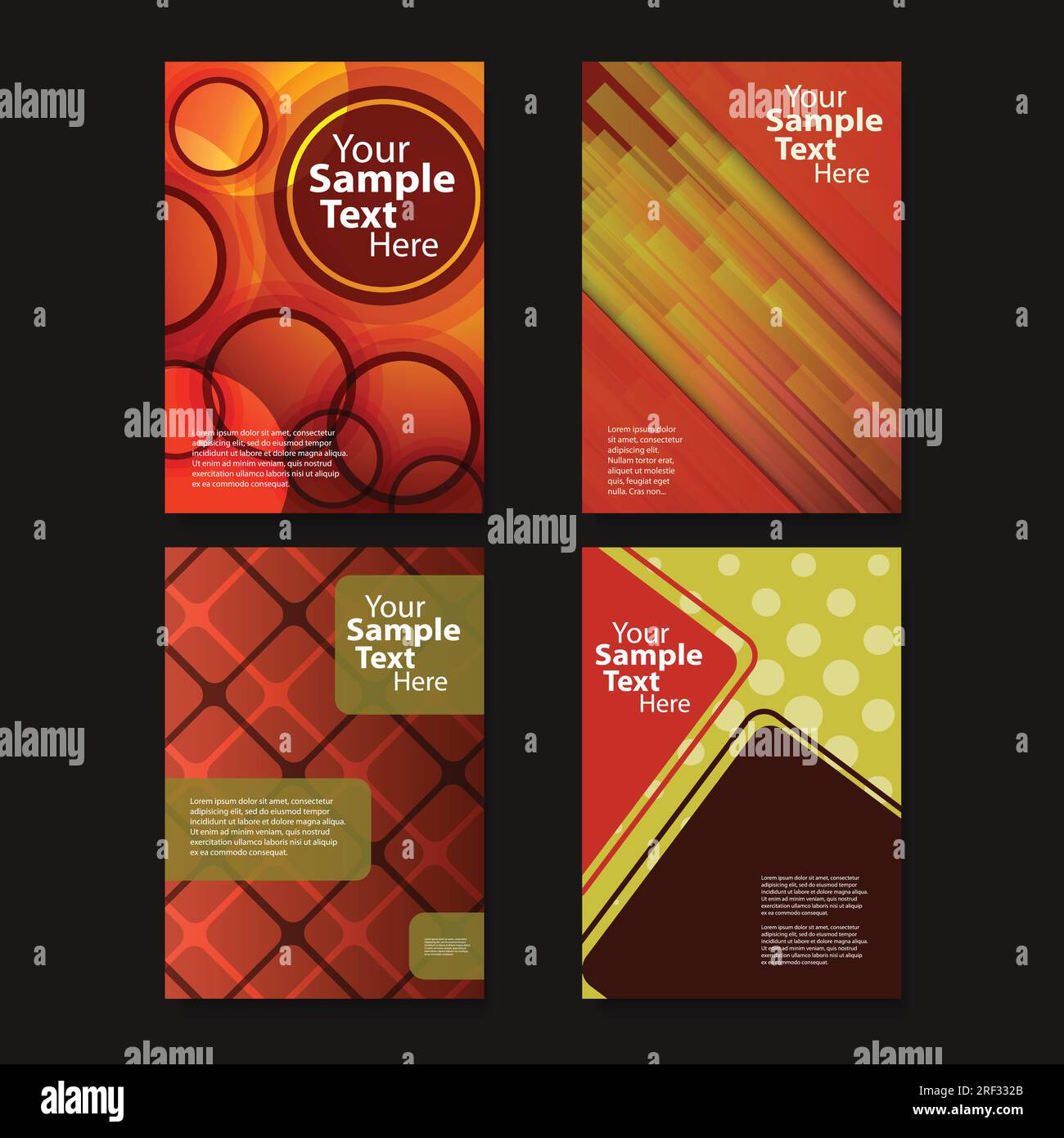 Flyer or Cover Design Set with Abstract Pattern Stock Vector