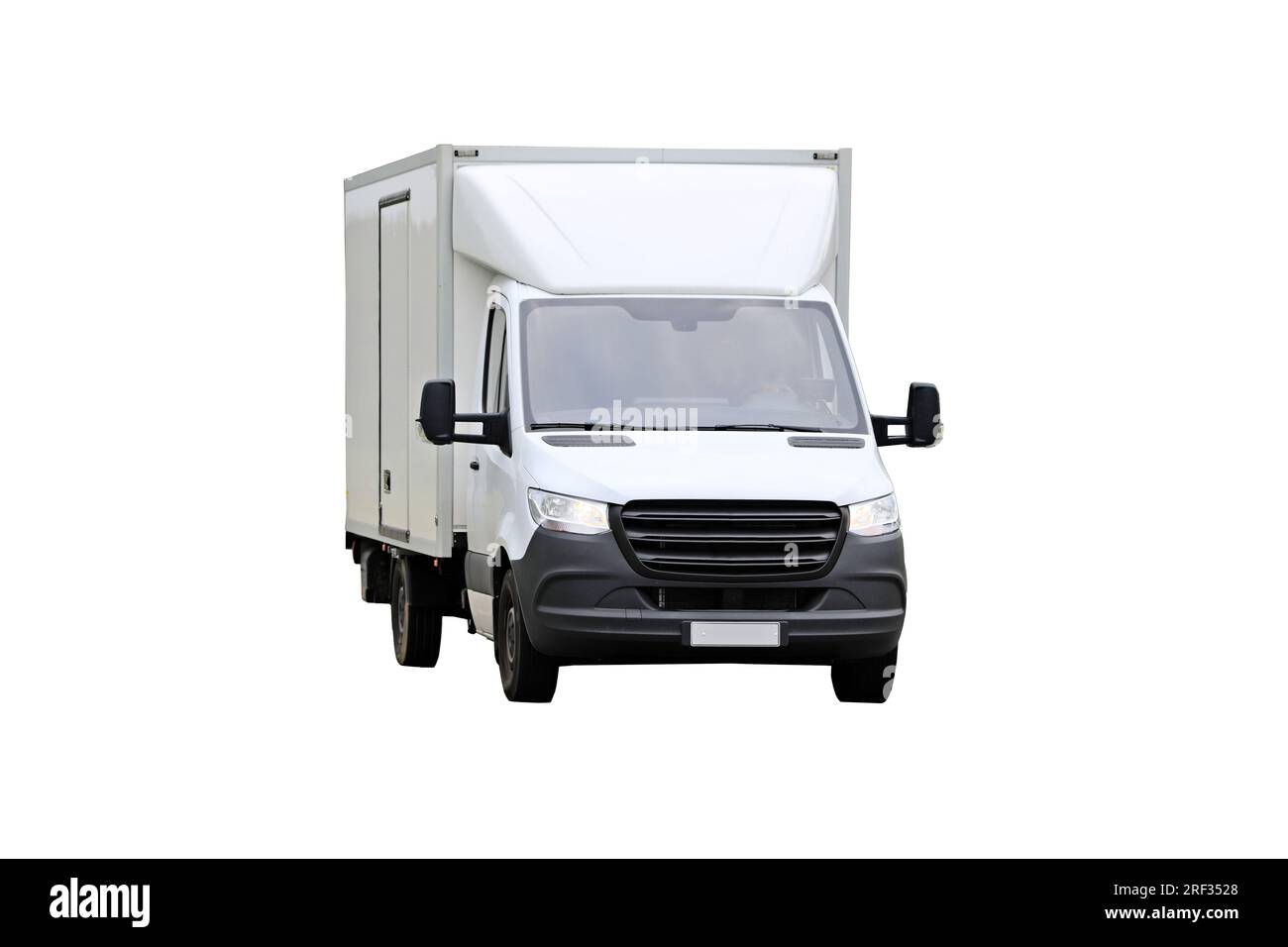 White light truck for regional deliveries isolated on white background. Stock Photo