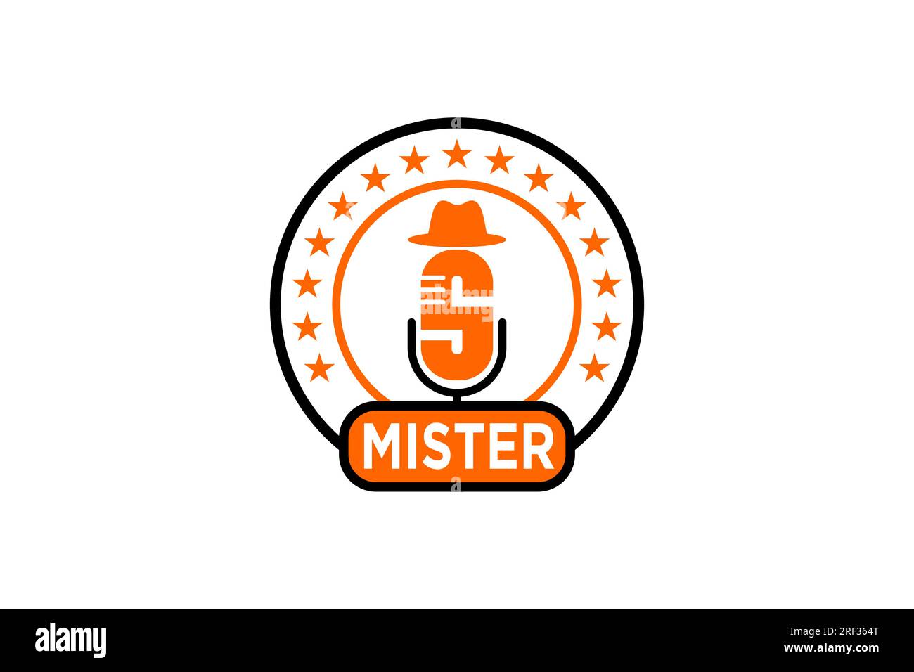 mister S with hat logo design template element vector Stock Vector