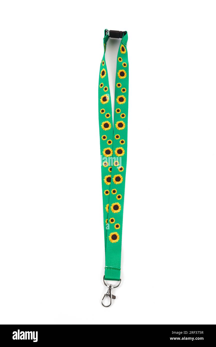 Sunflower lanyard, symbol of people with invisible or hidden disabilities. Stock Photo