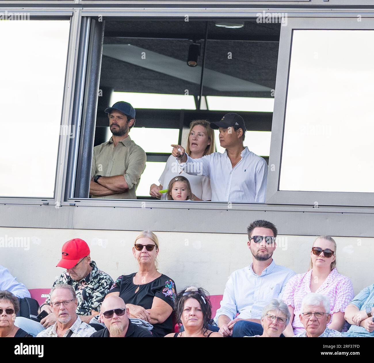 29th July 2023. H.K.H. Prince Carl Philip with family and friends at Diggiloo in Bostad. Photo Peo Moller / LocalEyes Credit: LocalEyes/Alamy Live News Stock Photo