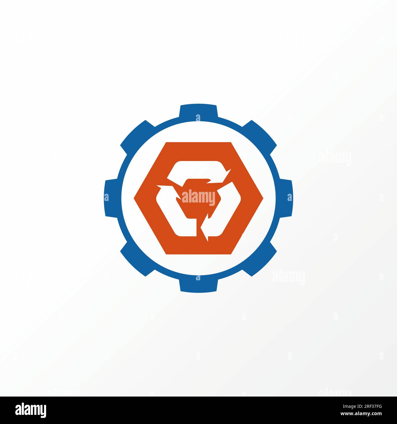 Logo design graphic concept creative abstract premium vector stock icon hexagon and gear like fit wrench. Related to transportation mechanic workshop Stock Vector