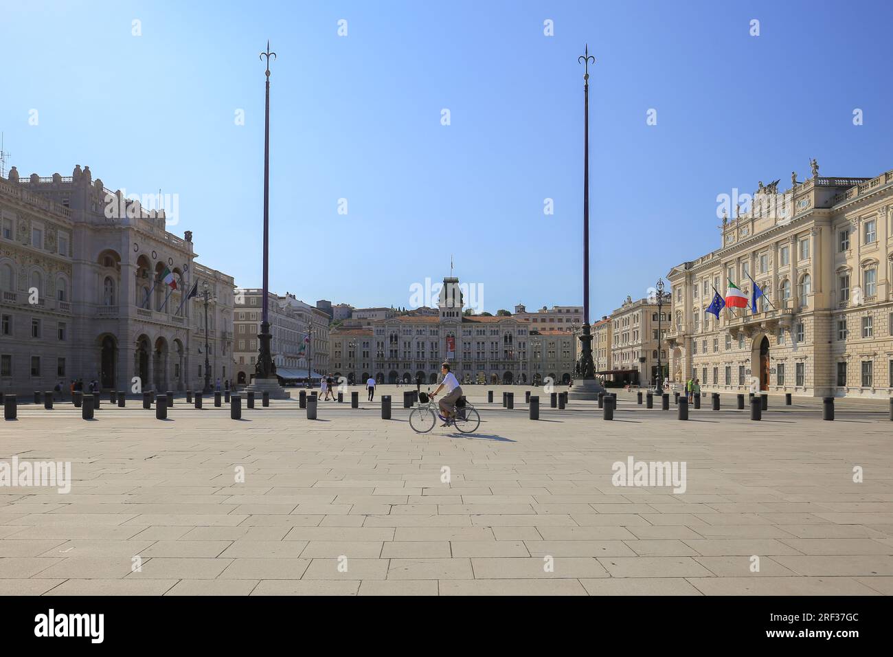 Piazza Unità d’Italia square in sunny day in Trieste Stock Photo