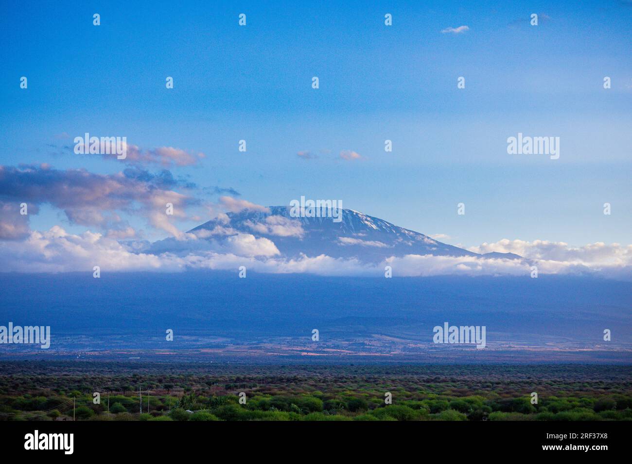 Mount Kilimanjaro Dormant Volcano In the United Republic Of Tanzania Kibo Mawenzi Shira Highest Peaks Kilimanjaro is the name of the tallest mountain Stock Photo