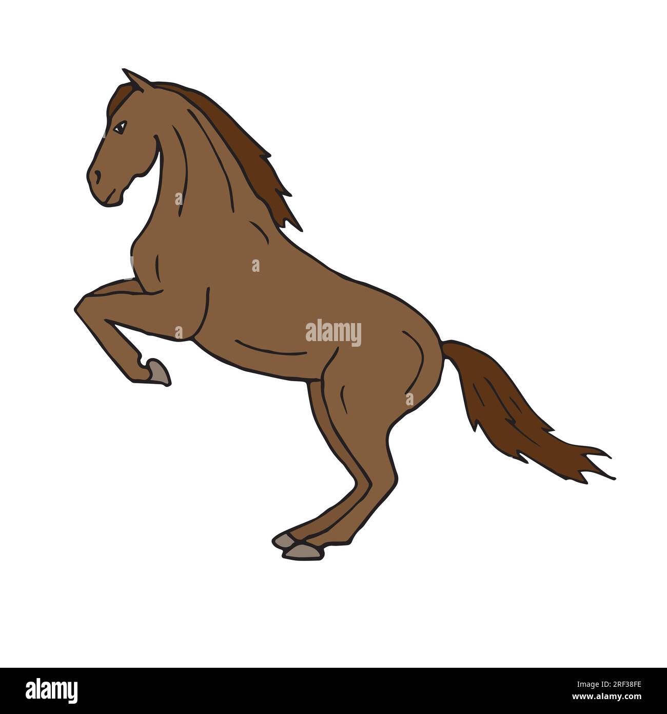 Vector hand drawn doodle sketch colored dressage horse isolated on ...