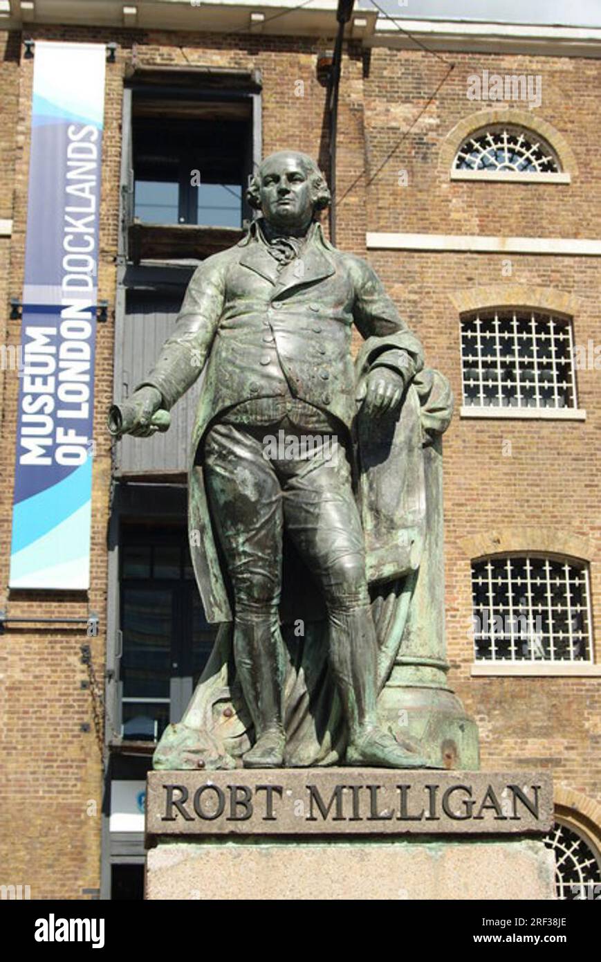 Statue of Robert Milligan 3 September 2009 by Richard Westmacott Stock