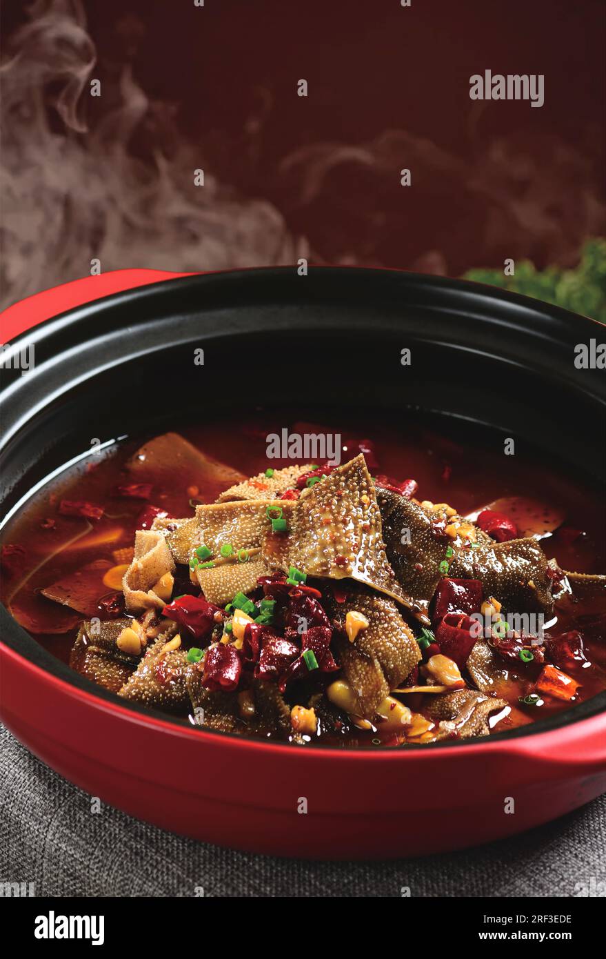 Spicy Ox Tripe，Spicy Stewed beef tripe With Scallions Stock Photo Alamy