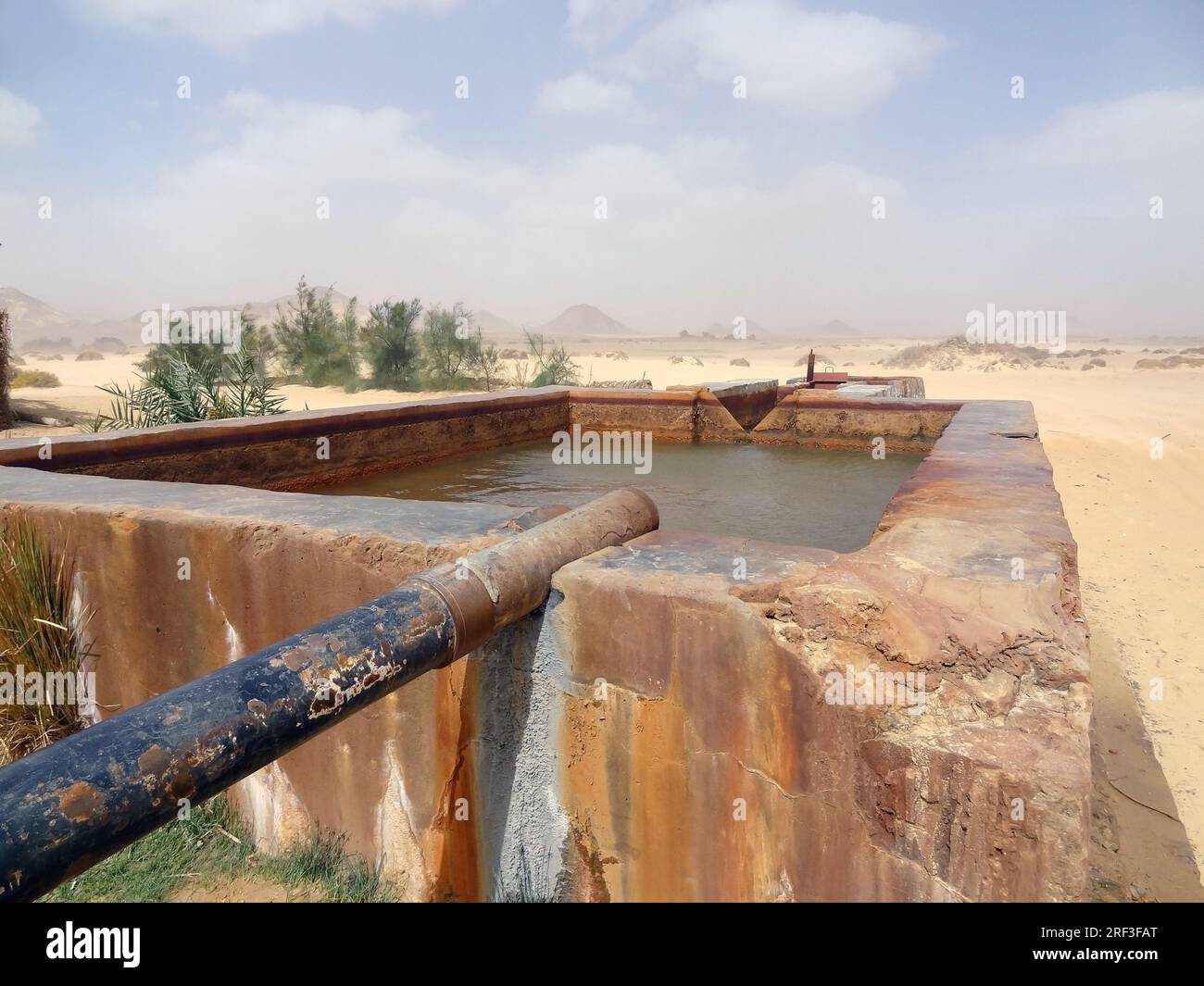 fountain in the Libyan desert Stock Photo