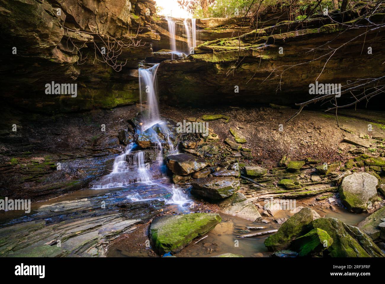 Scenic long exposure image of McCammon Branch Falls in Kentucky Stock Photo