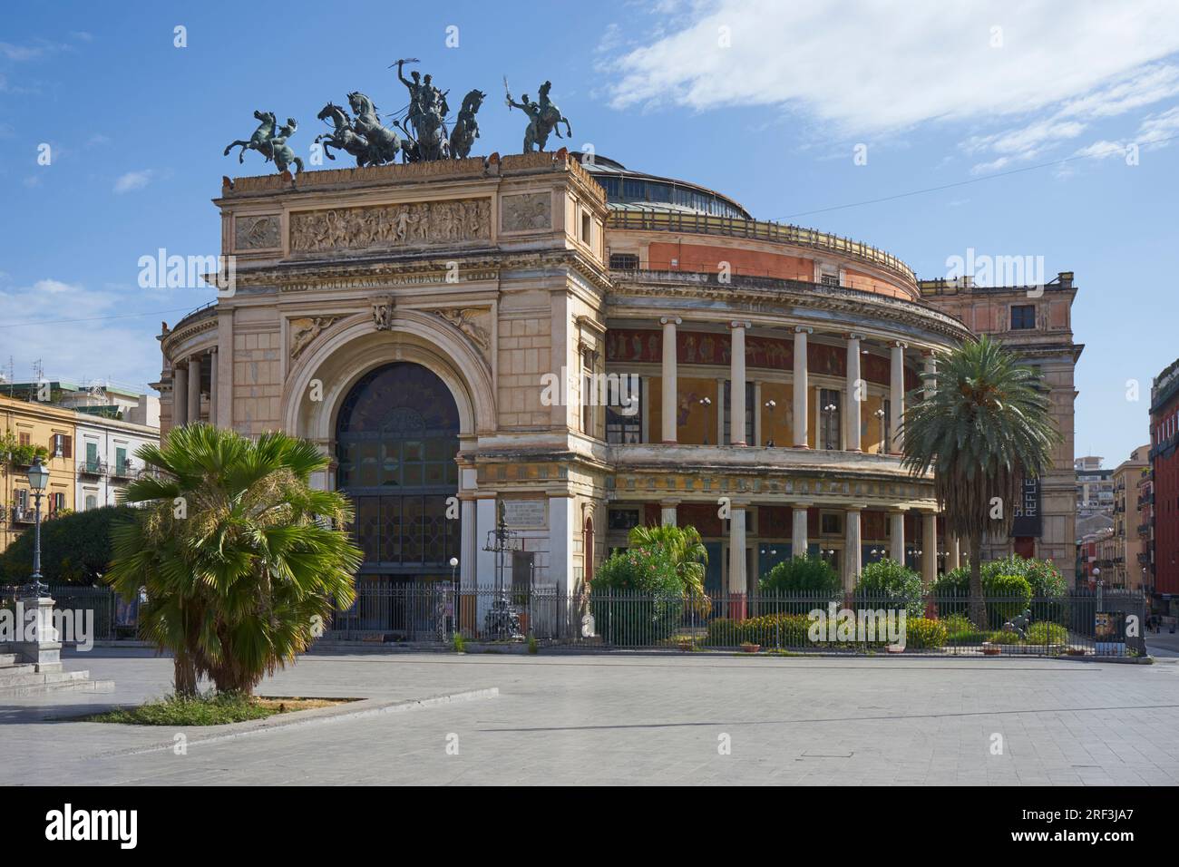 Theatre, Teatro Politeamo Garibaldi, Piazza Ruggero Settimo, Palermo, Sicily Stock Photo