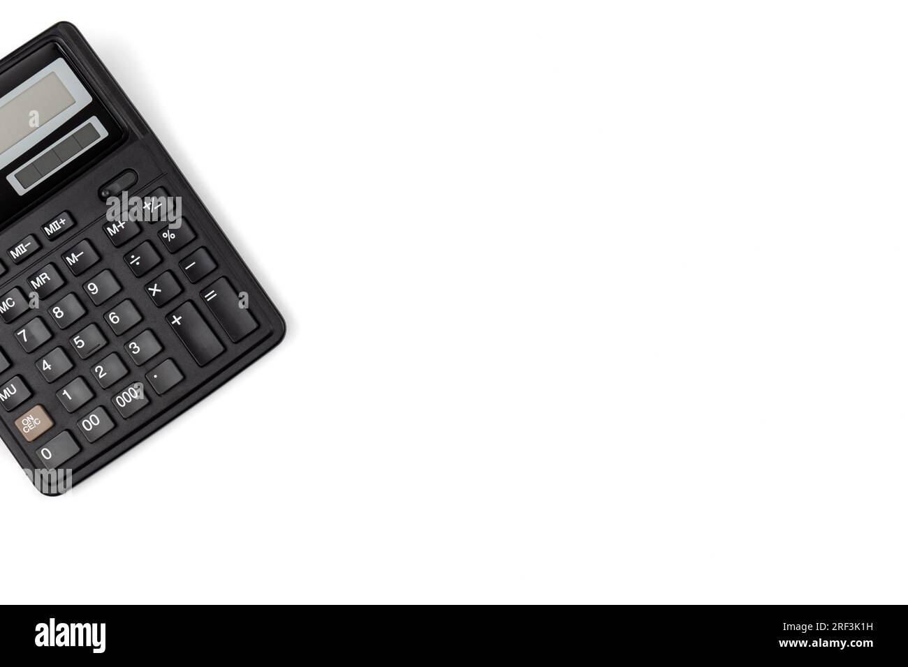 Black calculator on a white background isolated Stock Photo - Alamy
