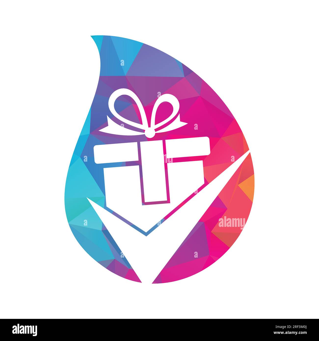 Check Gift Logo Icon Design. Check gift box logo design icon template vector. Stock Vector