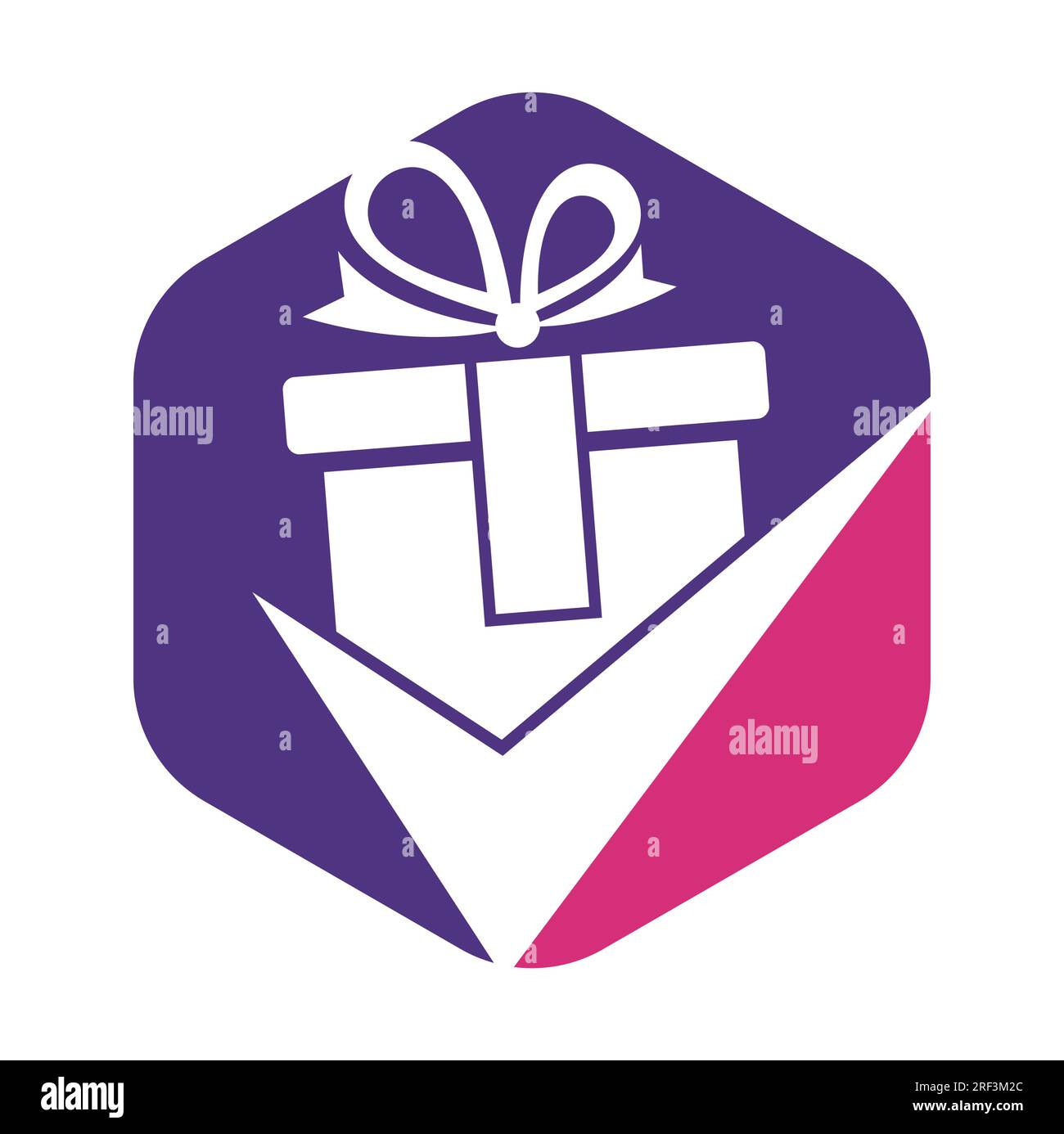 Check Gift Logo Icon Design. Check gift box logo design icon template vector. Stock Vector