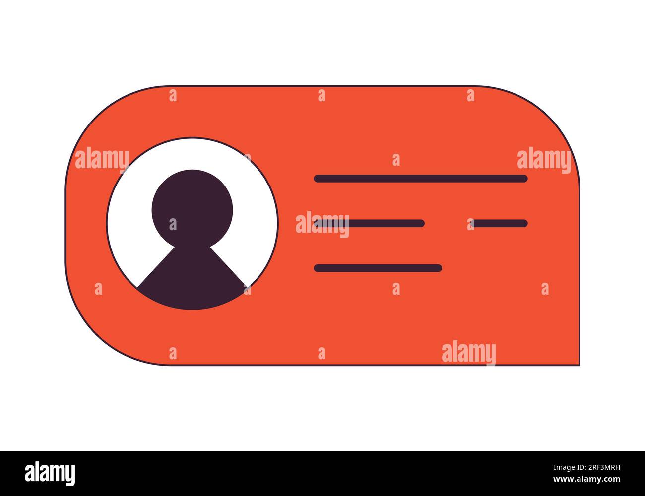 Speech bubble with people avatar flat line color isolated vector object Stock Vector