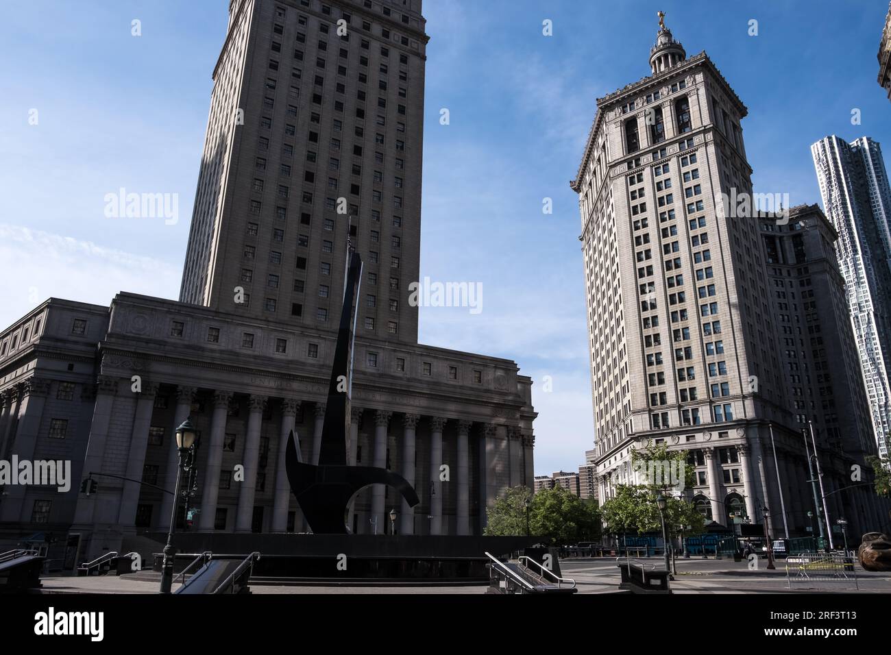 View of Foley Square, a street intersection in the Civic Center of