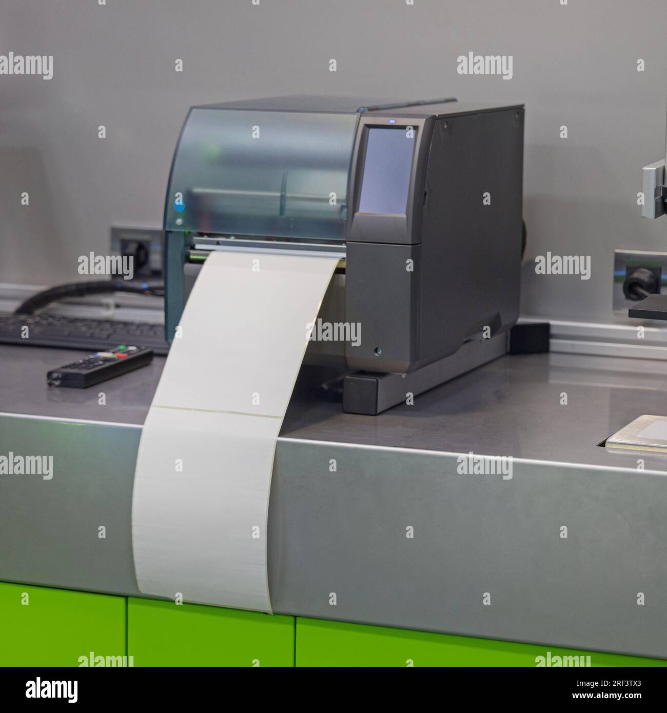 Thermal transfer label printer fast printing device stock photo alamy
