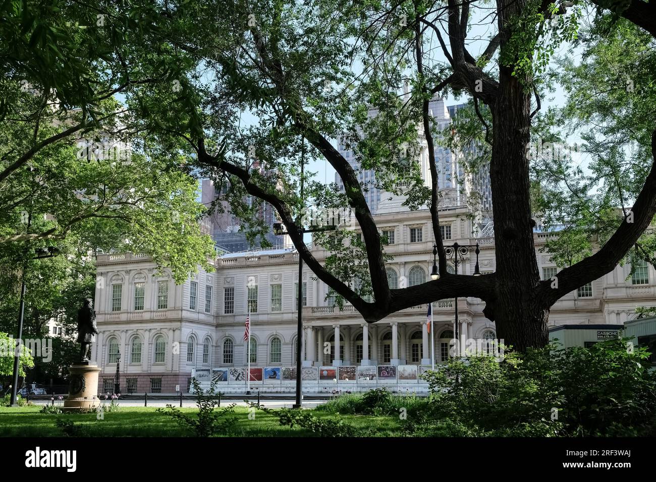 Architectural detail of the City Hall Park, a public park surrounding