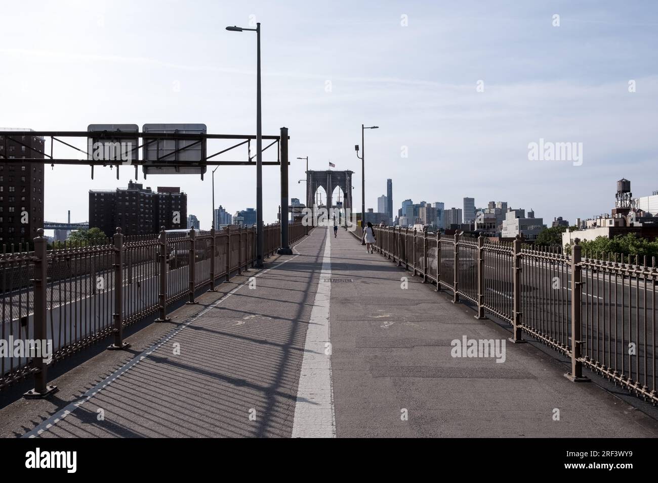 Architectural detail of the Brooklyn Bridge, a hybrid cablestayed