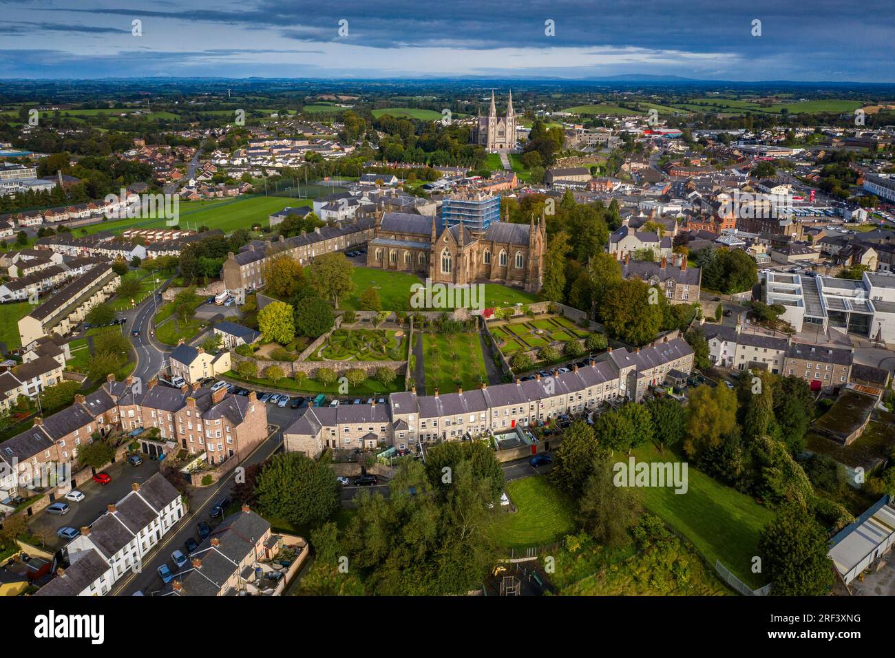 Aerial view of Armagh City, County Armagh, Northern Ireland Stock Photo