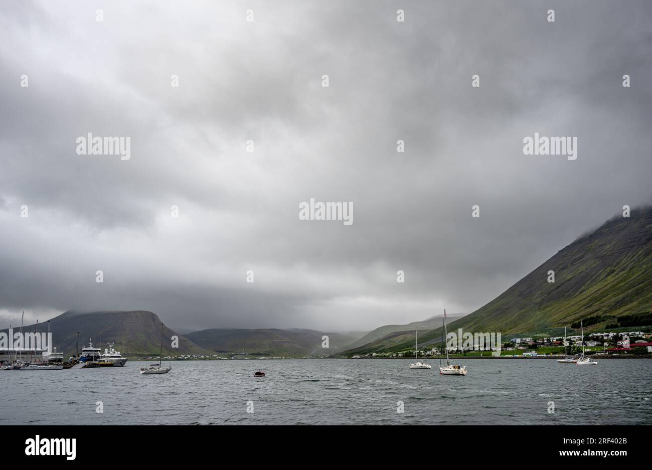 Skutulsfjordur Fjiord from  Isafjordur (Ísafjörður), Iceland Stock Photo