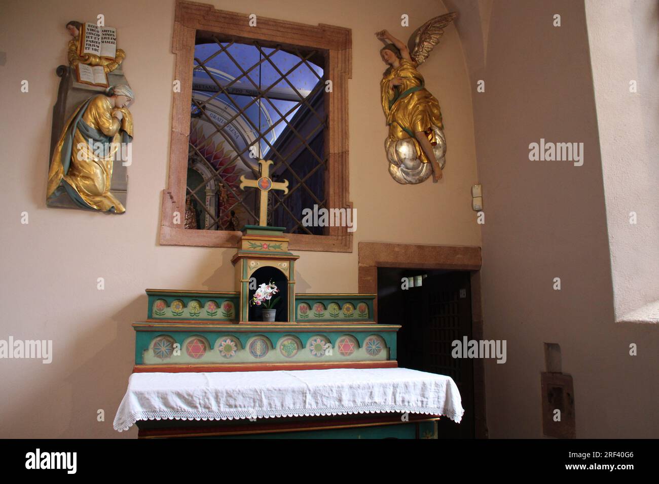 notre-dame de lorette chapel in murbach in alsace (france) Stock Photo