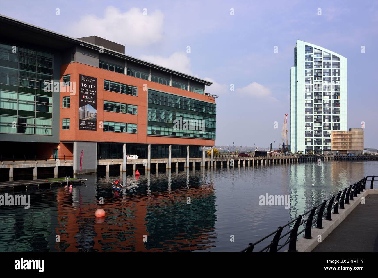 Prince's Dock and Alexandra Tower (2005-2008) Liverpool UK Stock Photo