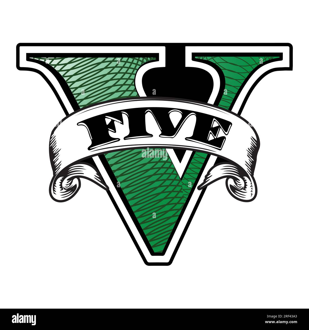 Vector logo of the video game Grand Theft Auto V. GTA 5. Grand Theft Auto Five. Steam application. Rockstar Games. Editorial Stock Vector