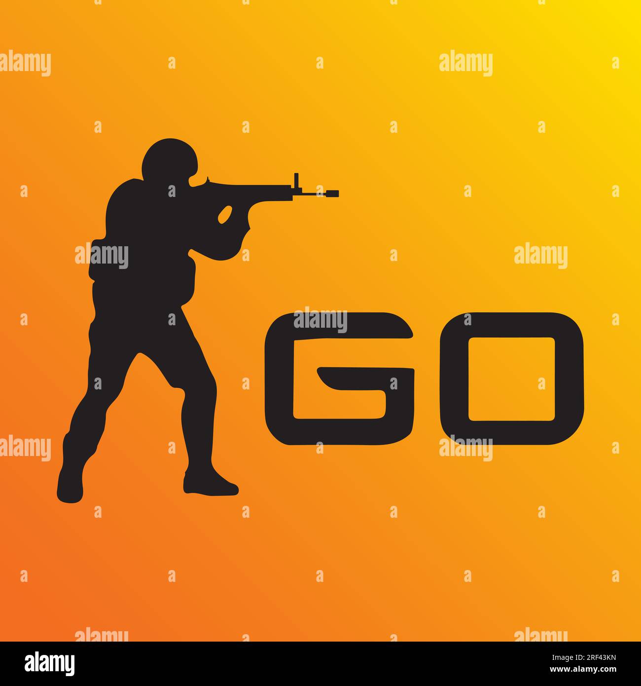 Counter strike CS.GO Shooting game Cs.go1.6, global offensive, cs2. Vector logo of the video game. Steam application. Valve corporation. Shooter genre Stock Vector
