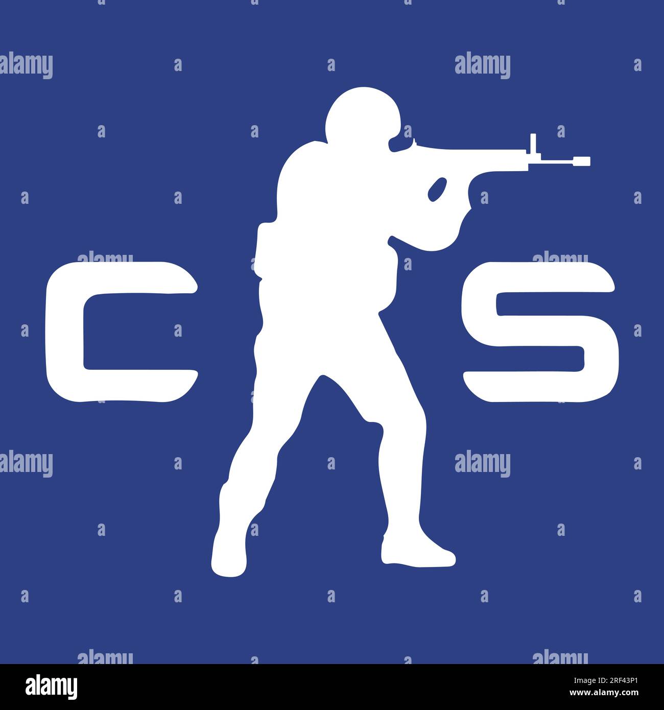 Counter strike CS.GO Shooting game Cs.go1.6, global offensive, cs2. Vector logo of the video game. Steam application. Valve corporation. Shooter genre Stock Vector