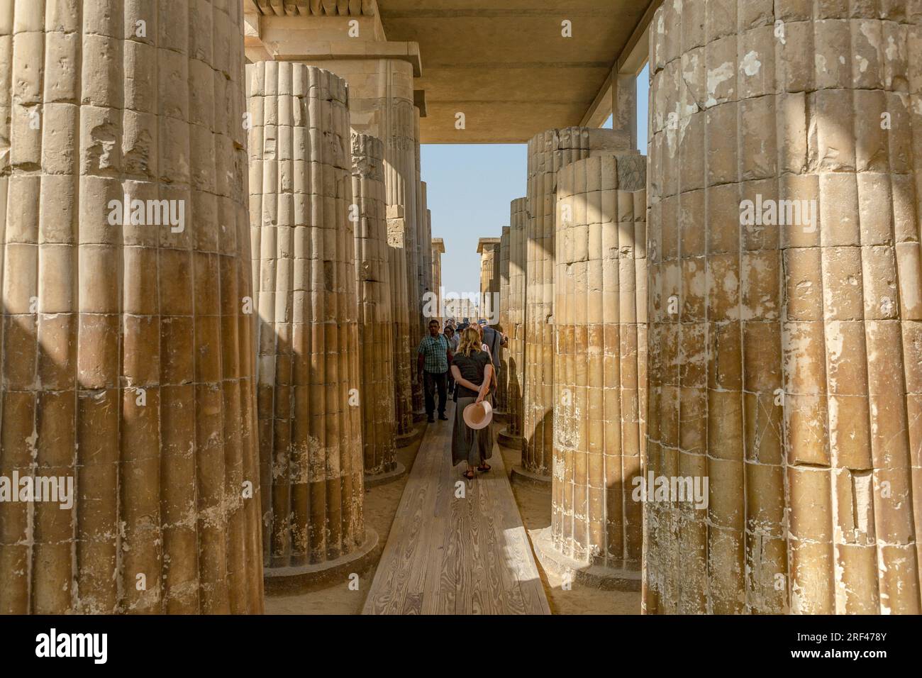 Reed-like pillars in the Entrance Connade of the Funerary Complex of Djoser at Saqqara Stock Photo