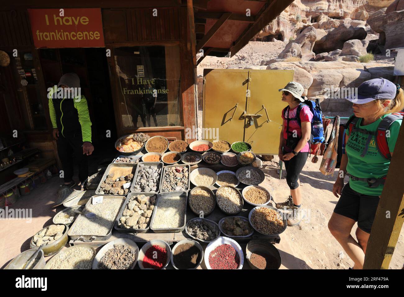 Bowls of Frankincense and Myrrh for sale at Petra city, UNESCO World Heritage Site, Wadi Musa