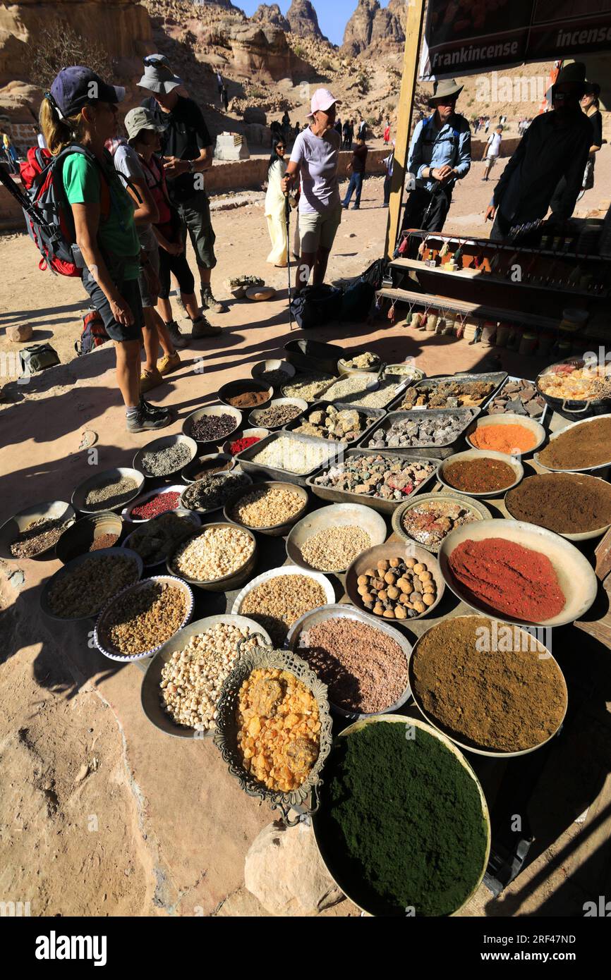 Bowls of Frankincense and Myrrh for sale at Petra city, UNESCO World Heritage Site, Wadi Musa
