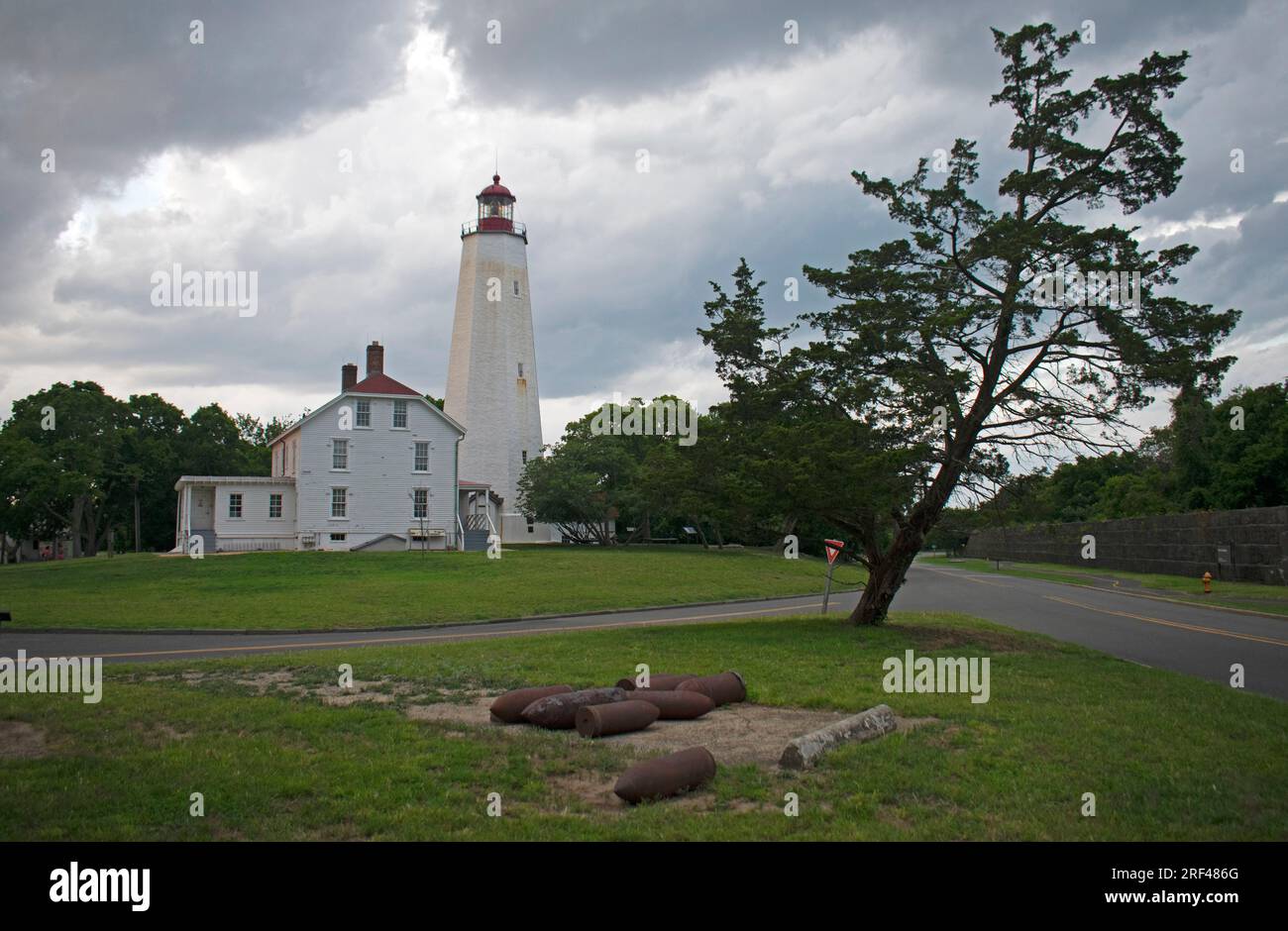 The threat of a downpour and stormy clouds engulf the Sandy Hook