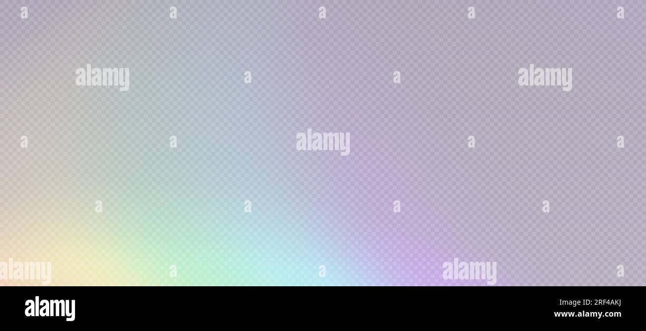 Rainbow refraction overlay, prism light effect, leak flare. Stock Vector