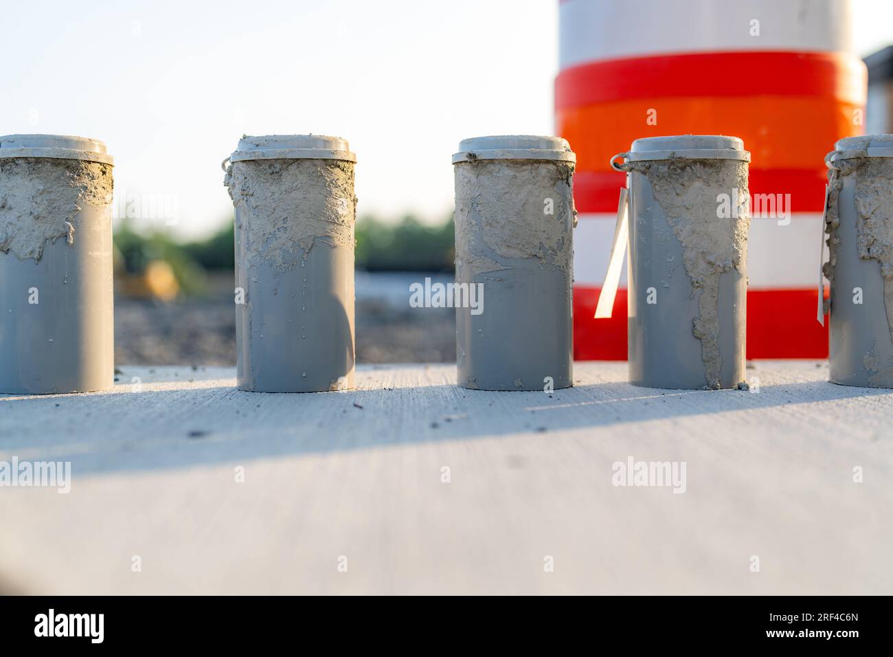 Concrete Test Cylinders on a construction site Stock Photo Alamy