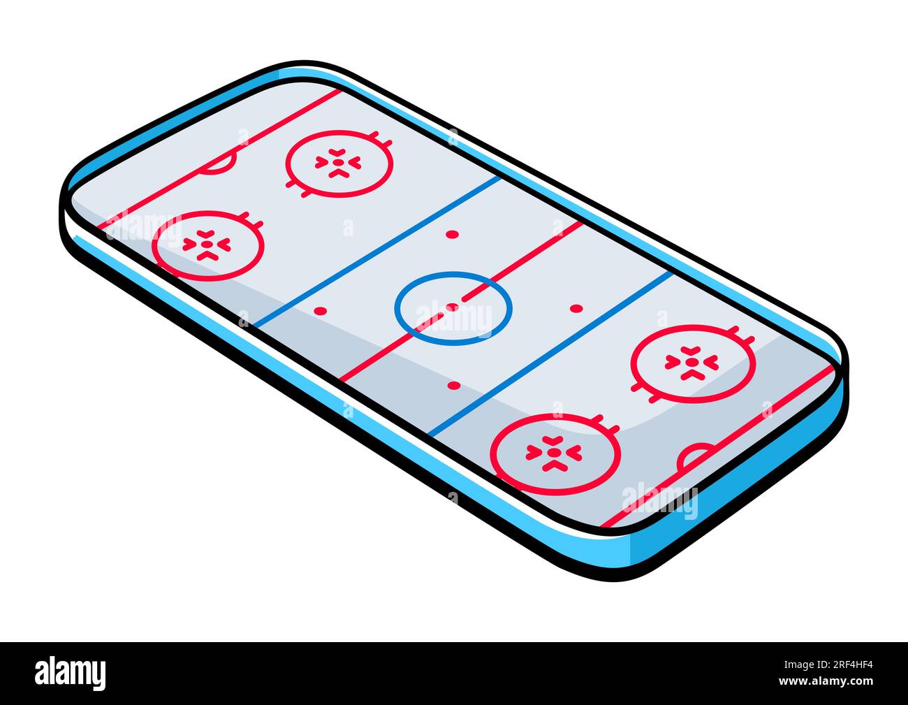 Hockey ice rink illustration. Sport club item or symbol. Healthy