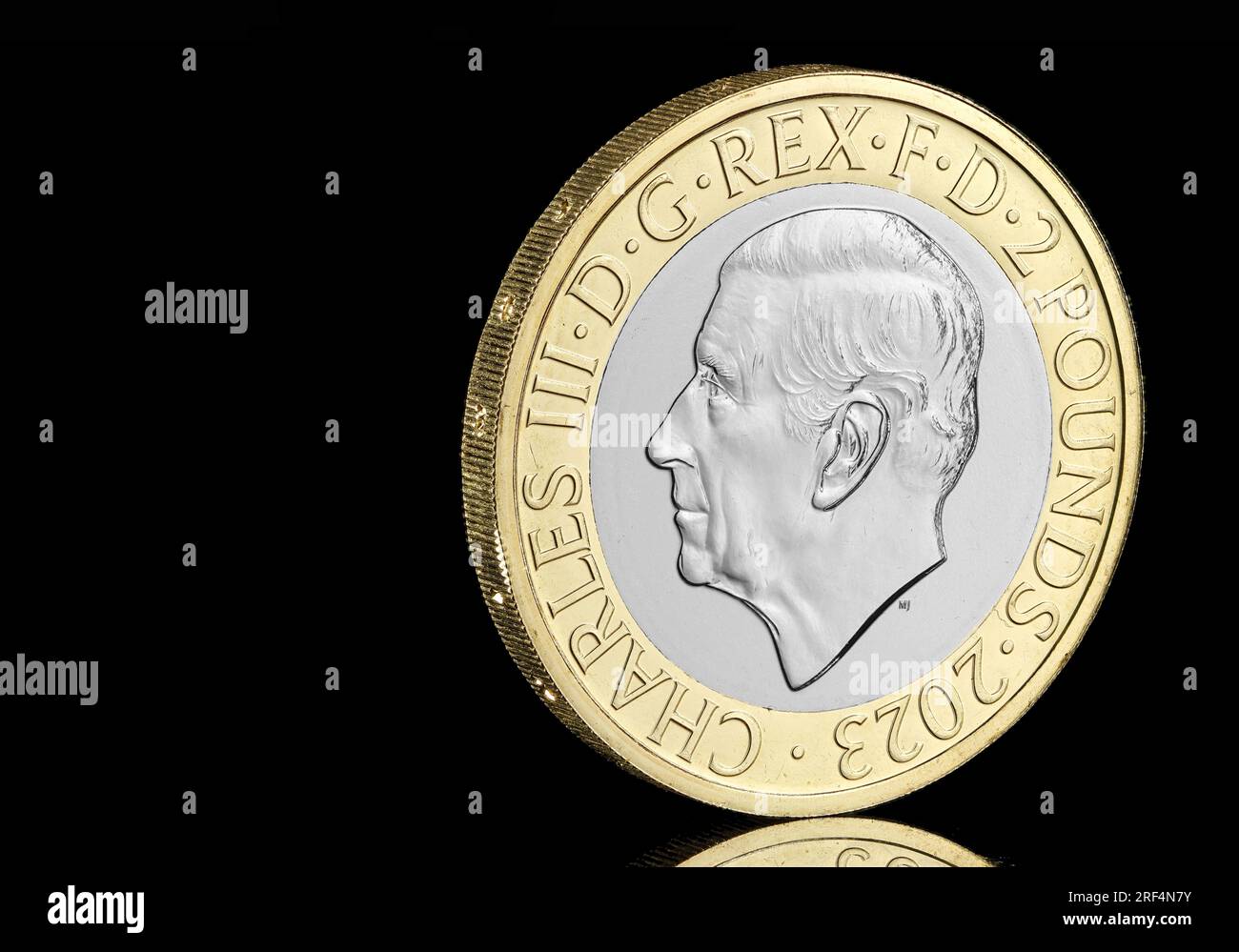 The 2023 bimetallic £2 coin with the 1st coin portrait of King Charles ...